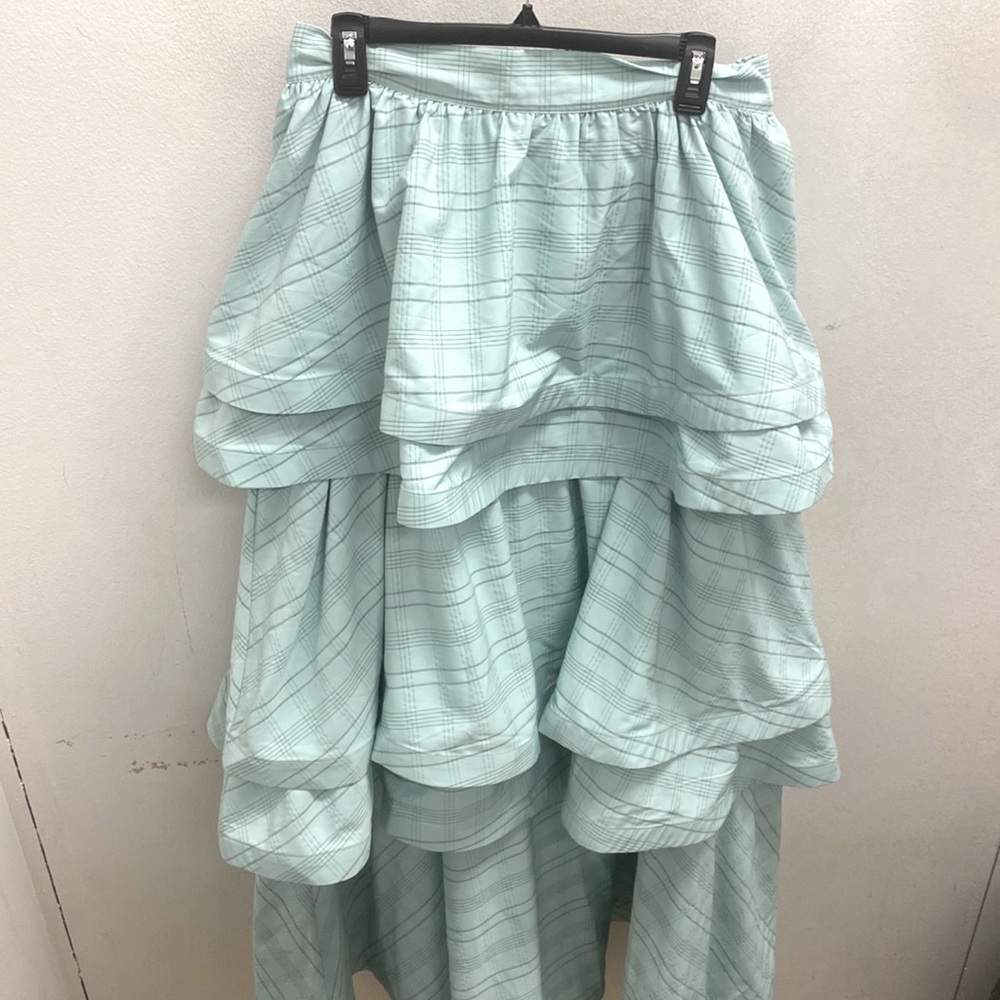 BuruTeagan Tiered Ruffle Textured Stripe Full Length A-Line Pocketed Coordinatin